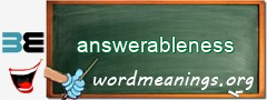 WordMeaning blackboard for answerableness